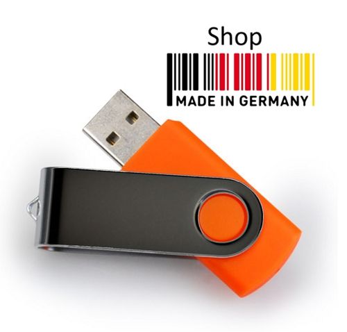 1GB USB Flash Drive Twister Orange Schwarz